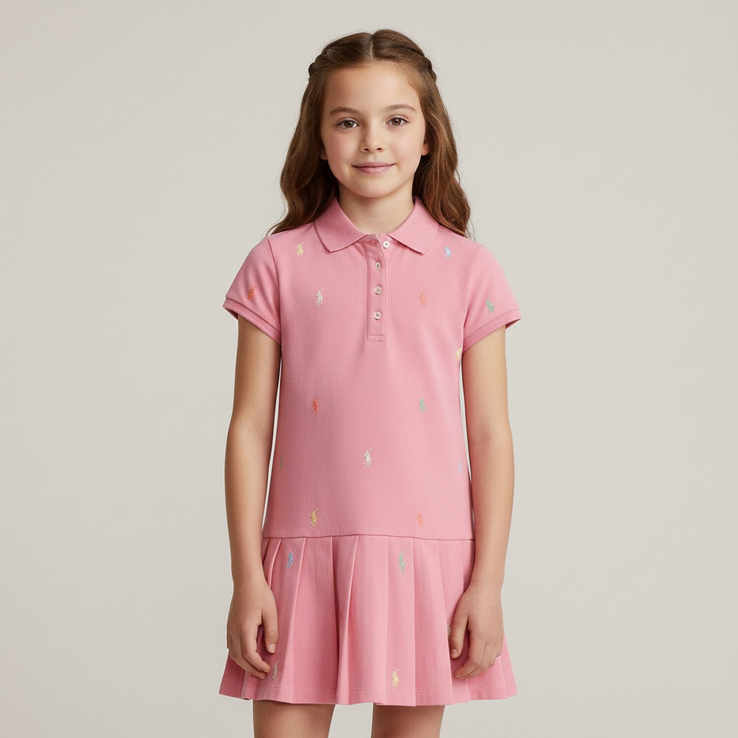 Girls Pink Logo Dress, 1, hi-res image number null
