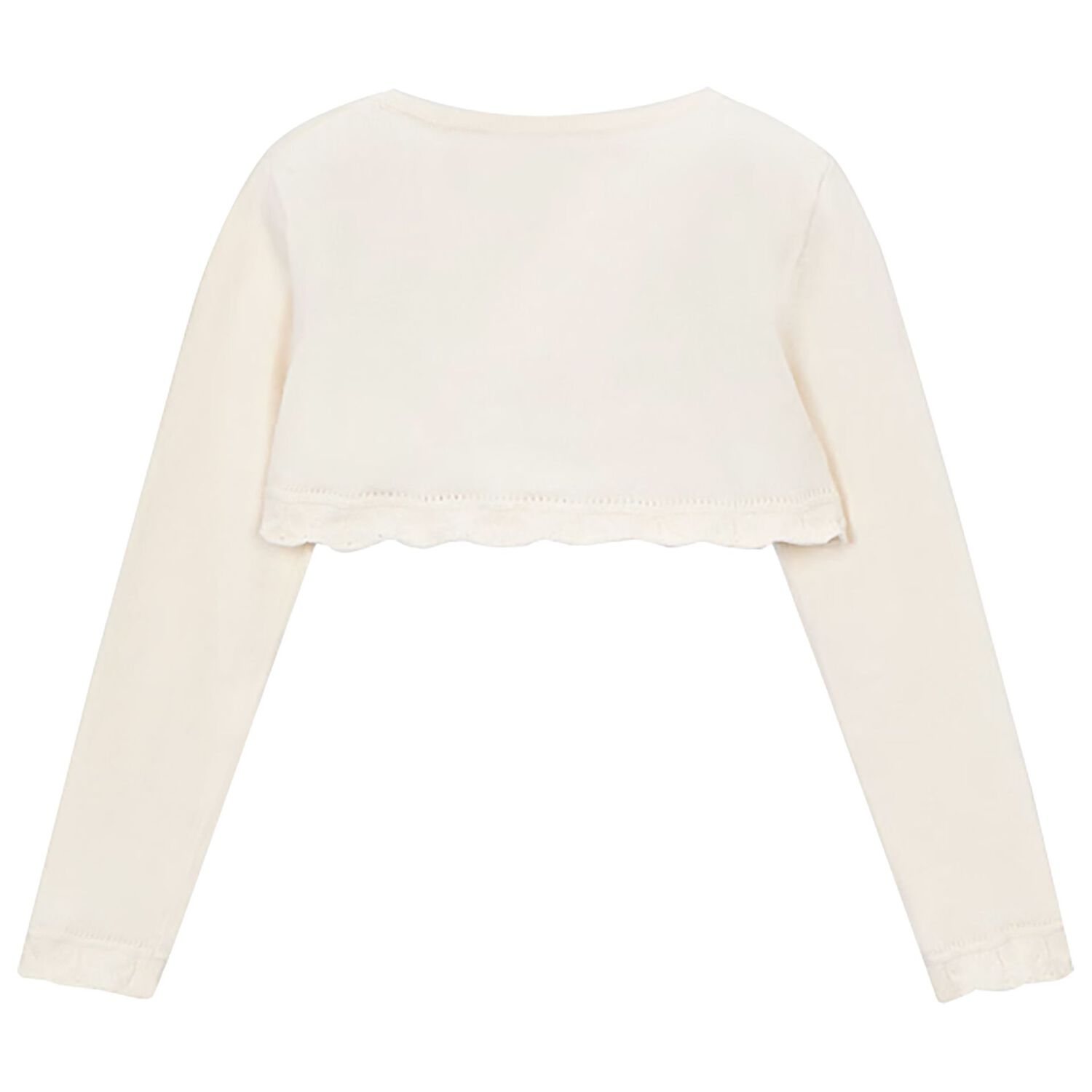 Girls Ivory Bolero Knit Cardigan, 3, hi-res