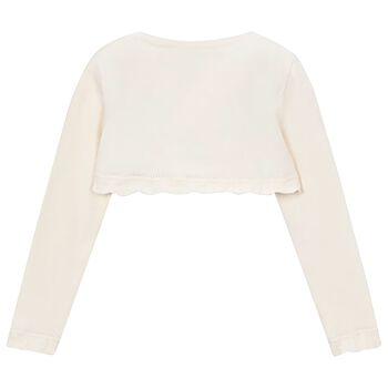 Girls Ivory Bolero Knit Cardigan