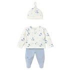 Baby Boys Ivory & Blue 2 Piece Babygrow Set, 1, hi-res