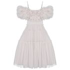Girls Grey Ruffled Tulle Dress, 1, hi-res