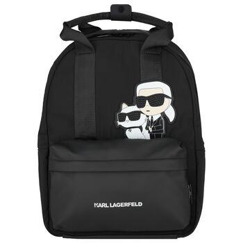 Girls Black Ikonik Logo Backpack