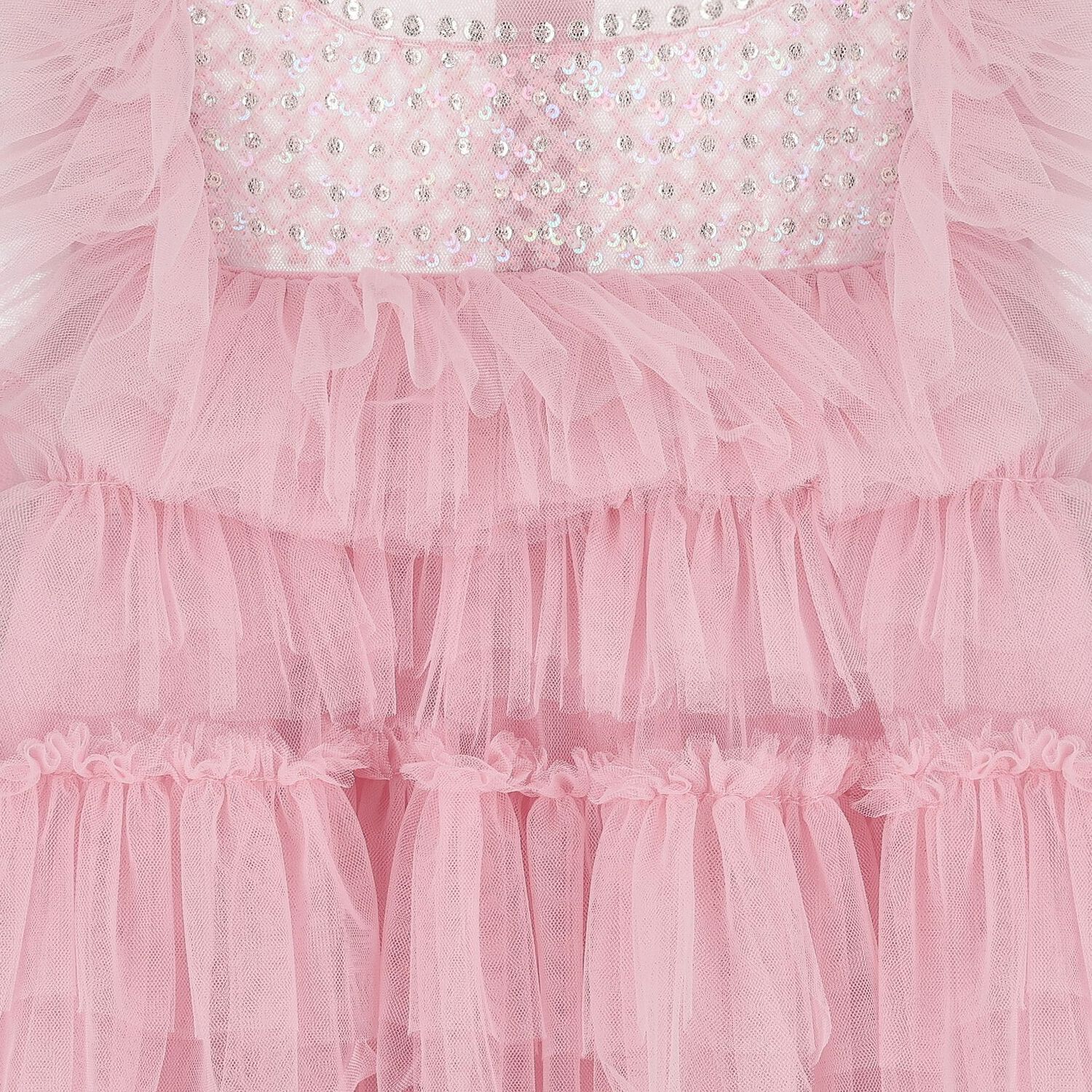 Baby Girls Pink Embellished Tulle Dress Set, 1, hi-res