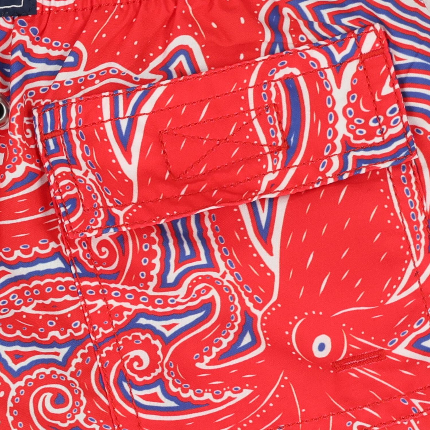 Boys Red Octopus Swim Shorts, 1, hi-res