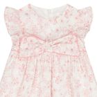 Younger Girls White & Pink Floral Dress, 1, hi-res
