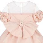 Girls Pink Bow Dress, 1, hi-res
