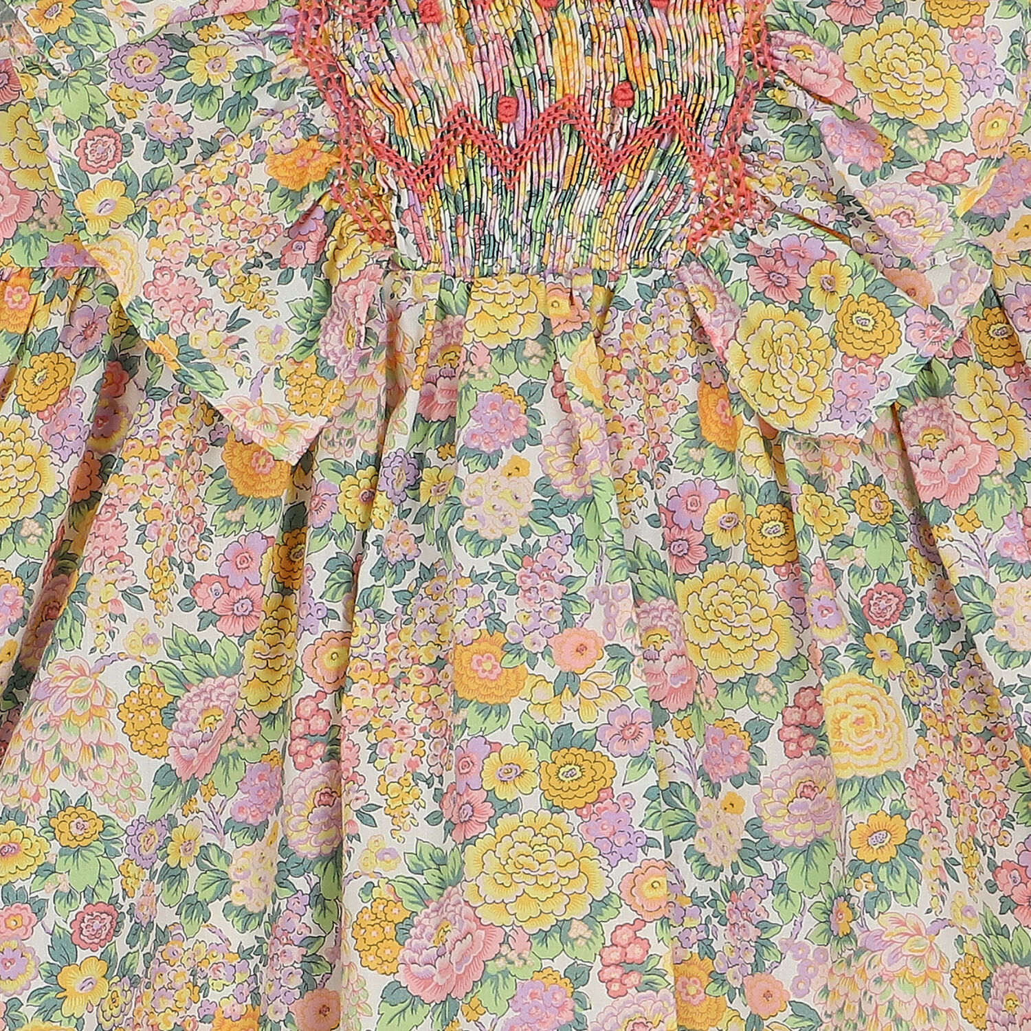 Younger Girls Yellow Floral Dress, 1, hi-res