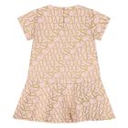 Younger Girls Pink & Gold Logo Dress, 2, hi-res