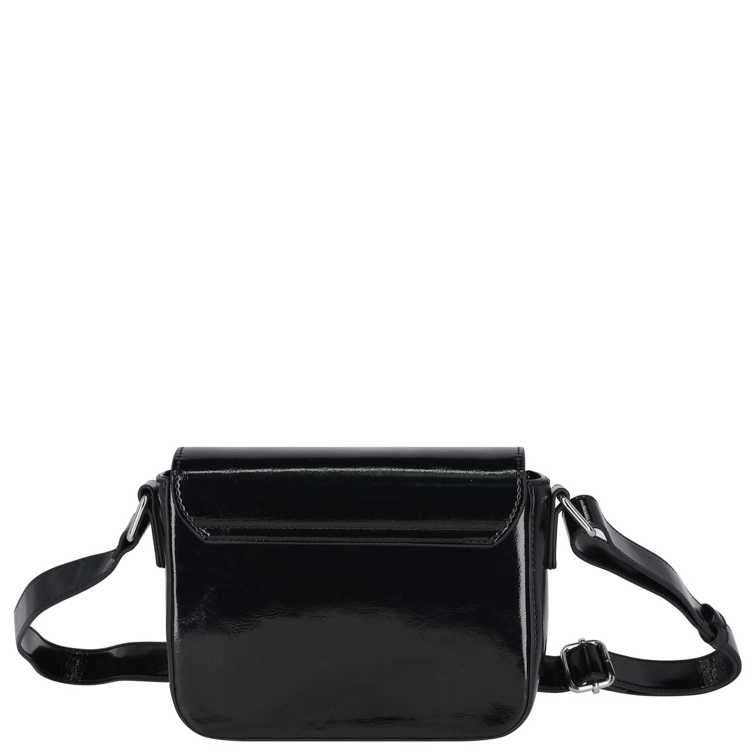 Girls Black Leather Handbag, 2, hi-res