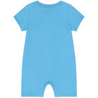 Baby Boys Blue Logo Romper, 1, hi-res
