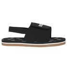 Boys Black Logo Sandals, 1, hi-res