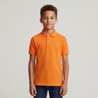 Boys Orange Logo Polo Shirt, 1, hi-res