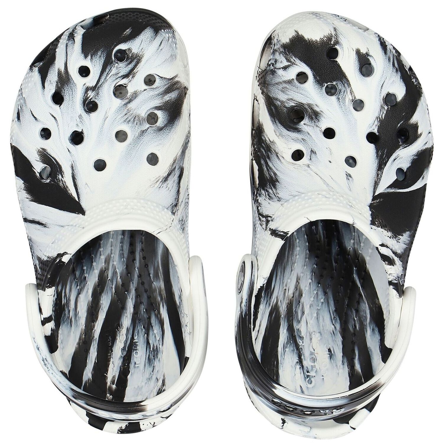 Black & White Classic Marbled Clog Sandals, 1, hi-res