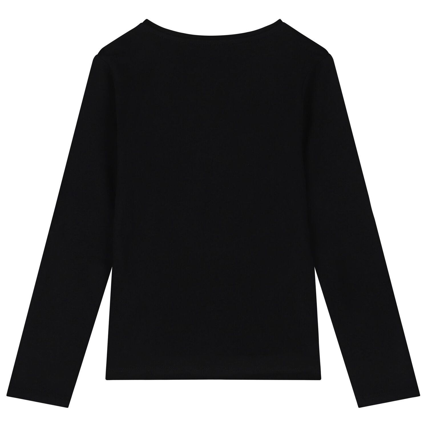 Girls Black Logo Long Sleeve Top, 2, hi-res