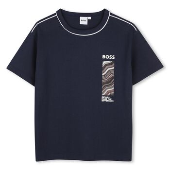 Boys Navy Blue Logo T-Shirt