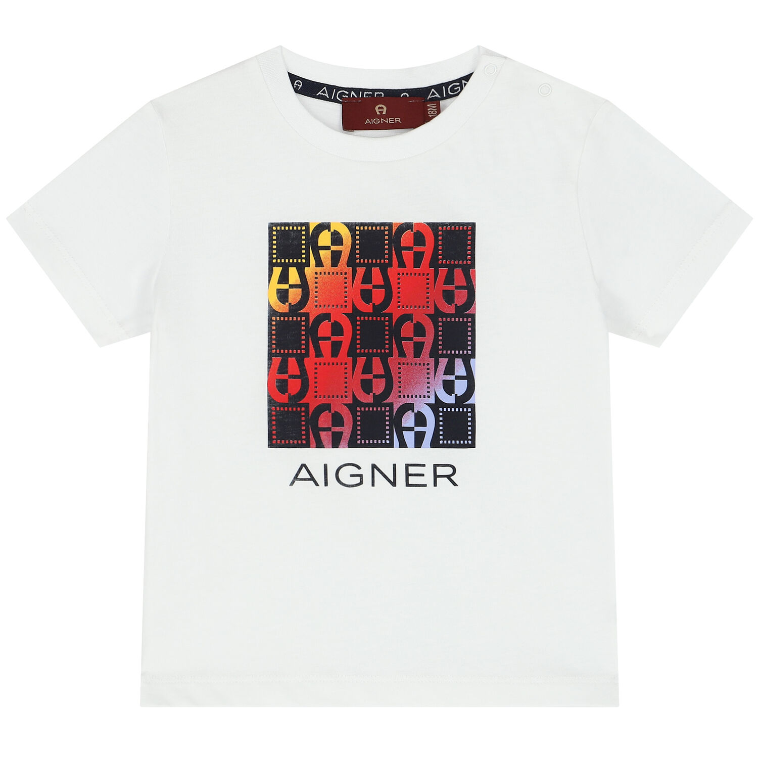 Younger Boys White Logo T-Shirt, 1, hi-res