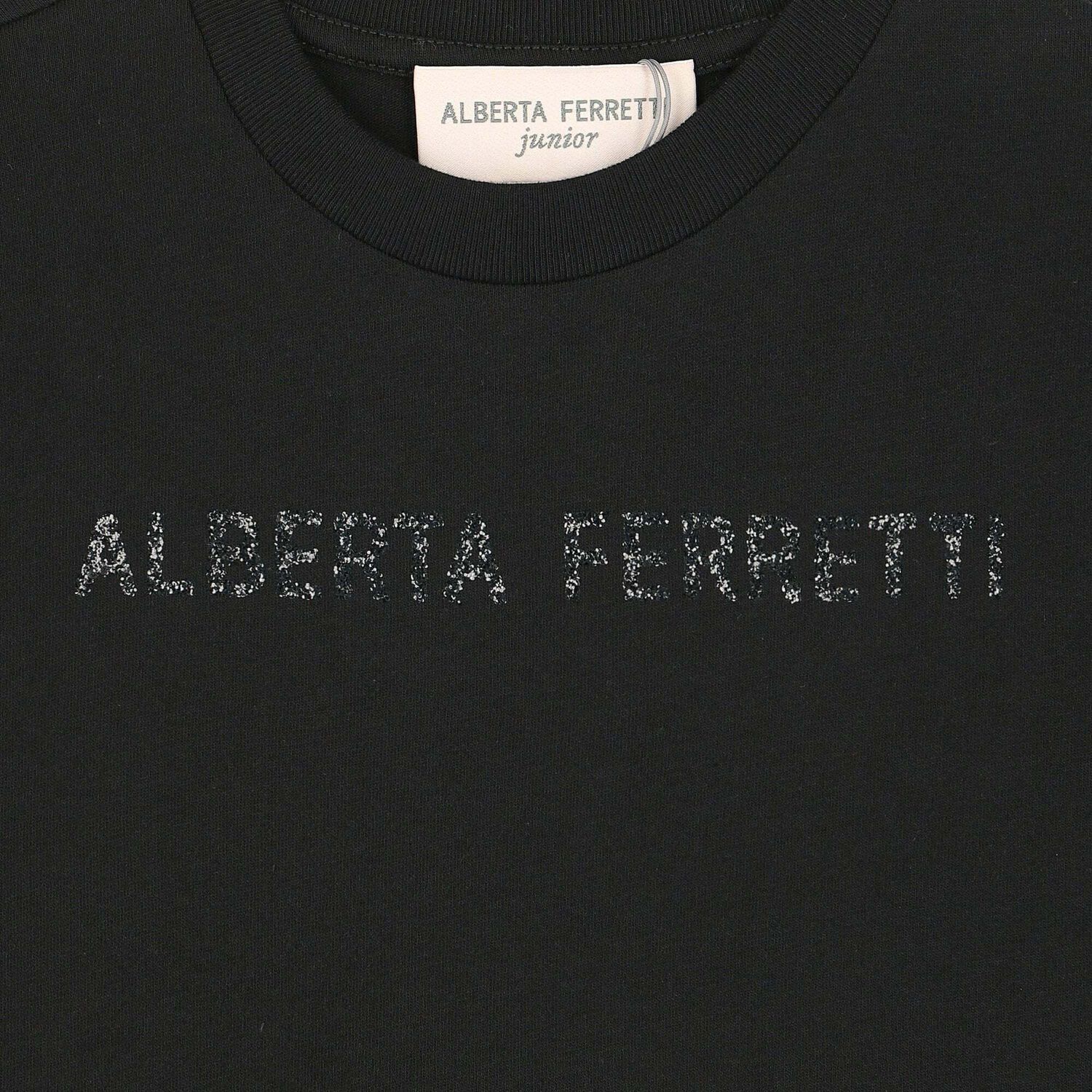 Girls Black Logo T-Shirt, 1, hi-res image number null