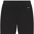 Girls Black Logo Flared Leggings, 1, hi-res