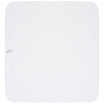 Baby Boys White & Blue Teddy Bear Time Blanket