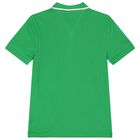 Boys Green Logo Embroidery Polo Shirt, 1, hi-res