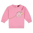 Younger Girls Pink Bag Sweatshirt, 1, hi-res