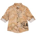 Boys Beige Geo Map Shirt, 1, hi-res
