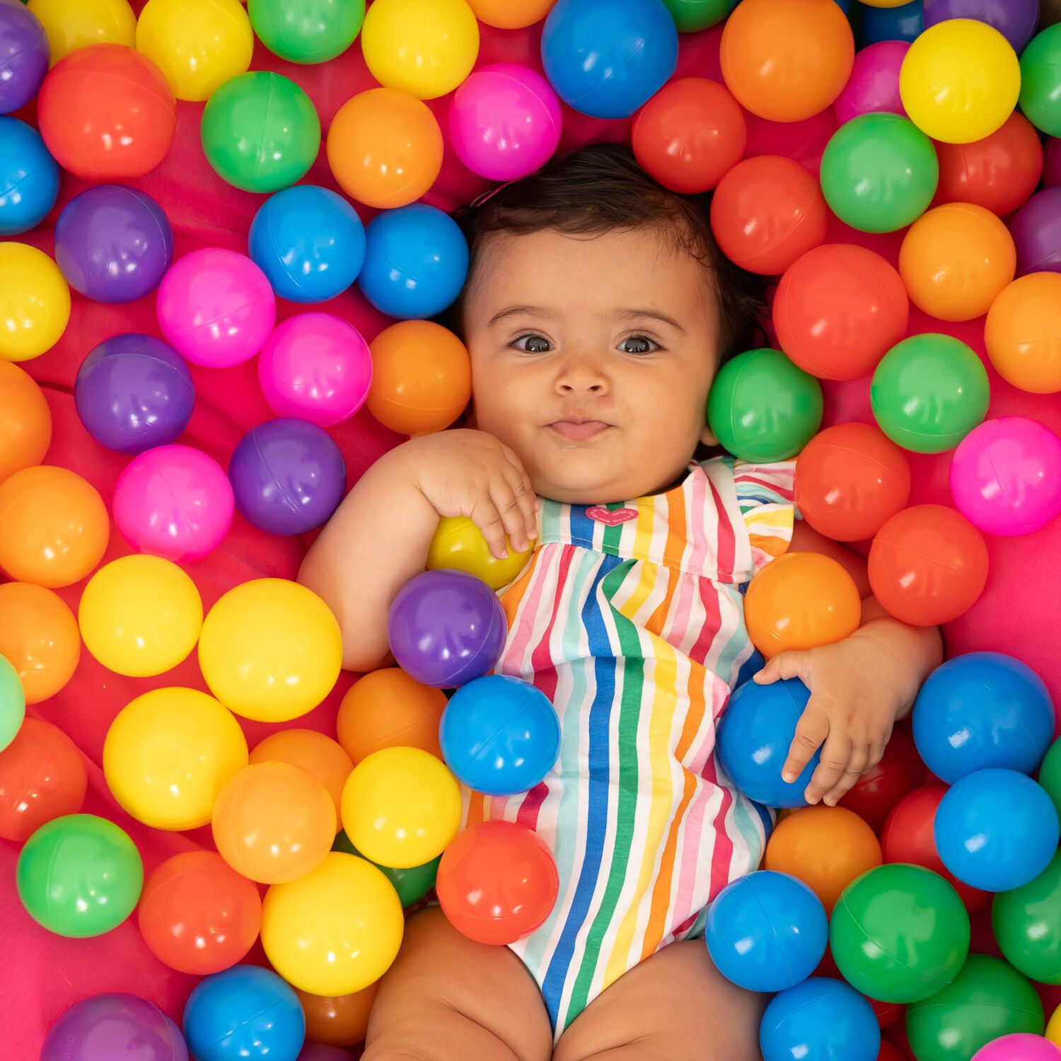 Baby Girls Striped Romper, 1, hi-res