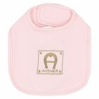 Pink & Gold Logo Baby Bib, 2, hi-res