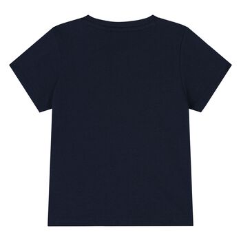 Younger Boys Navy Blue Logo T-Shirt