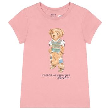 Girls Pink Polo Bear T-Shirt