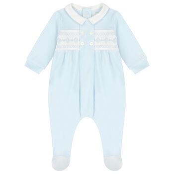 Baby Boys Blue & White Babygrow