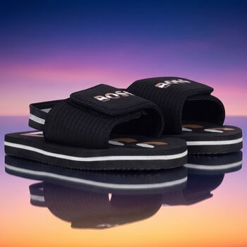 Boys Black Logo Sandals 