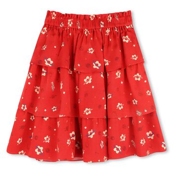 Girls Red Planet Boke Tiered Skirt