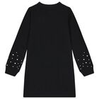Girls Black Embellished Jumper Dress, 1, hi-res
