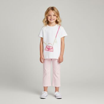 Girls Pink Logo Trousers