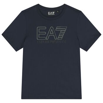 Boys Navy Blue Logo T-Shirt
