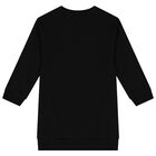 Girls Black & Gold Logo Sweatshirt Dress, 1, hi-res