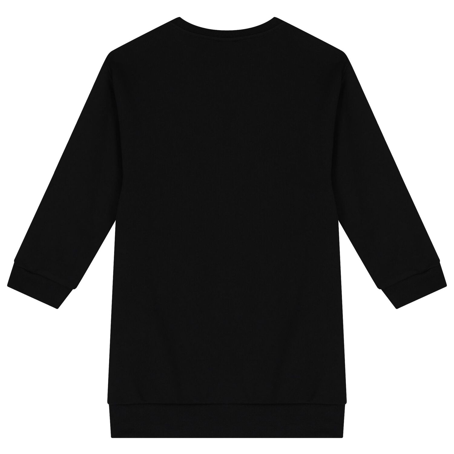 Girls Black & Gold Logo Sweatshirt Dress, 1, hi-res