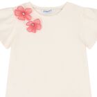 Girls Ivory & Pink Floral Tulle Skirt Set, 3, hi-res