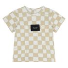 Younger Beige & White Check Shorts Set, 1, hi-res