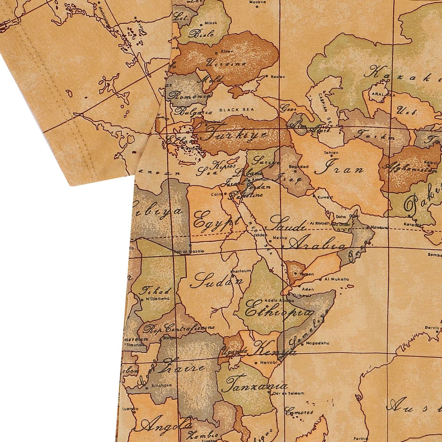 Girls Beige Geo Map T-Shirt, 1, hi-res