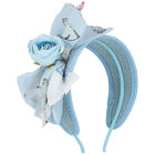 Girls Blue Wide Flower Headband, 1, hi-res