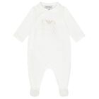 White Logo Babygrow, 2, hi-res