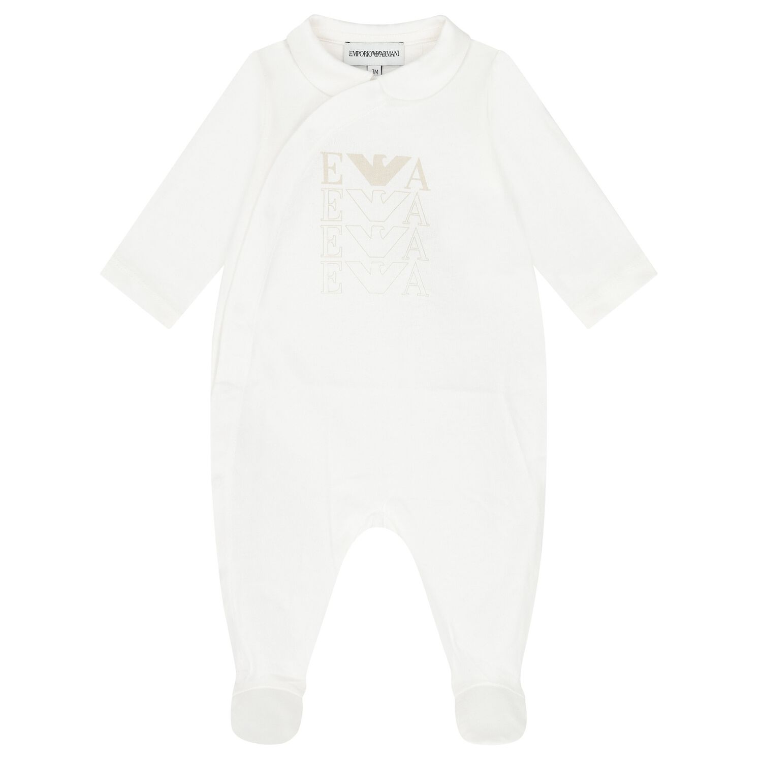 White Logo Babygrow, 2, hi-res