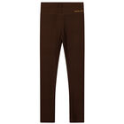 Girls Brown Logo Leggings, 1, hi-res