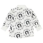 Younger Boys White & Black Logo Shirt, 1, hi-res