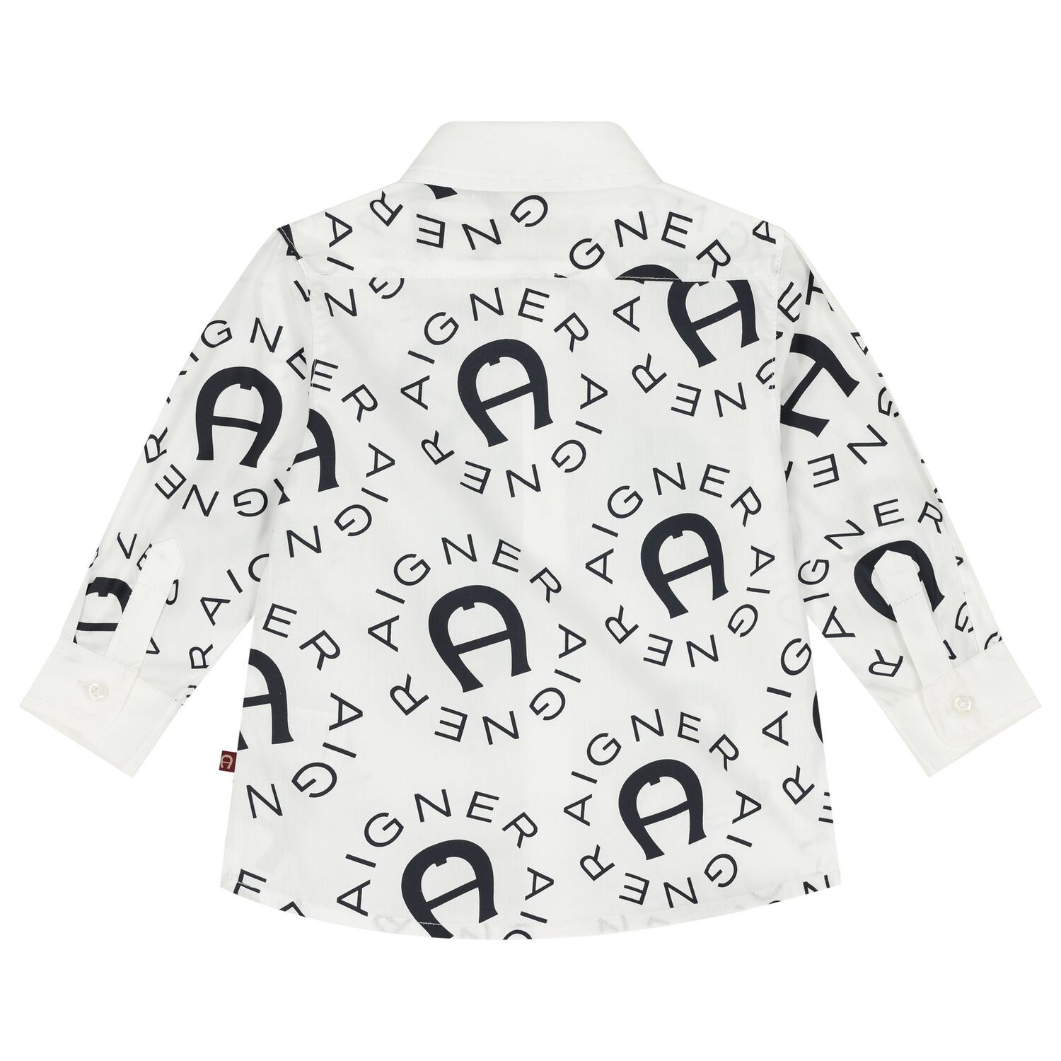 Younger Boys White & Black Logo Shirt, 1, hi-res