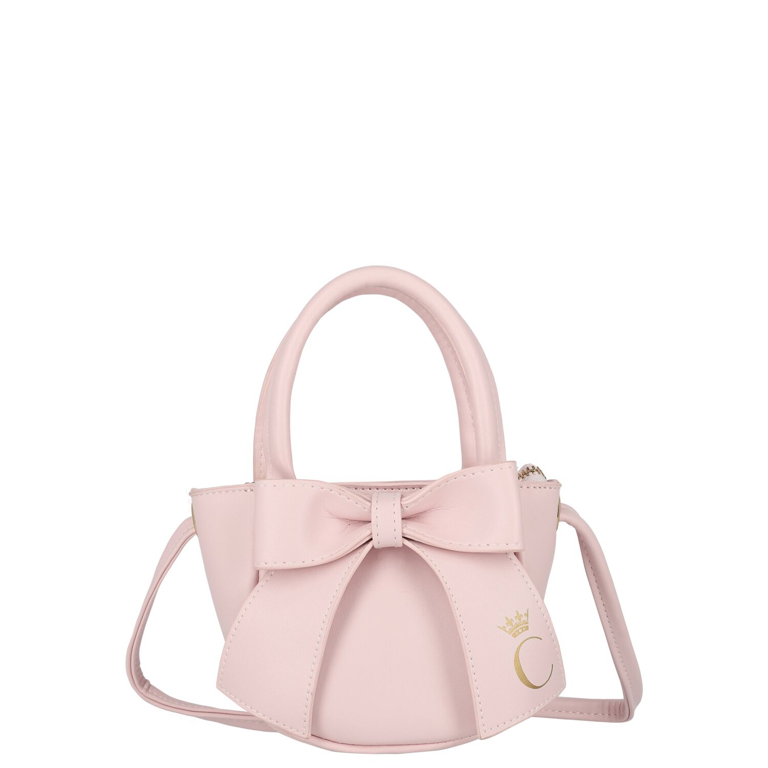 Girls Pink Bow Hand Bag, 1, hi-res