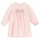 Baby Girls Pink Embroidered Dress, 1, hi-res