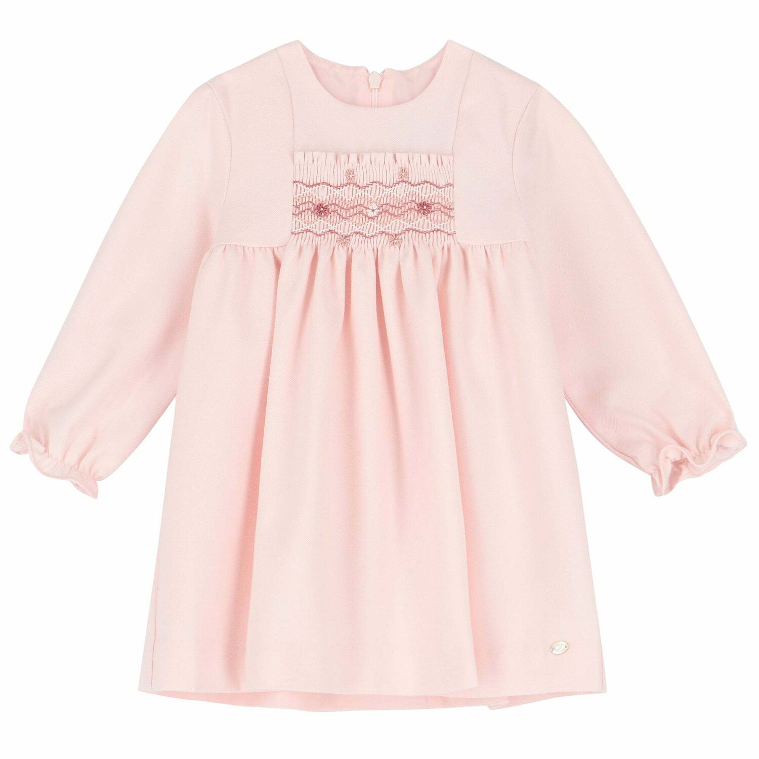 Baby Girls Pink Embroidered Dress, 1, hi-res